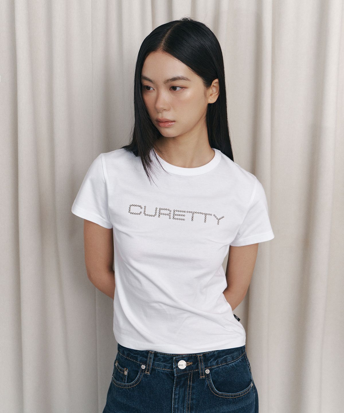 큐리티(CURETTY) C LOGO CONVEX T-SHIRT_WHITE