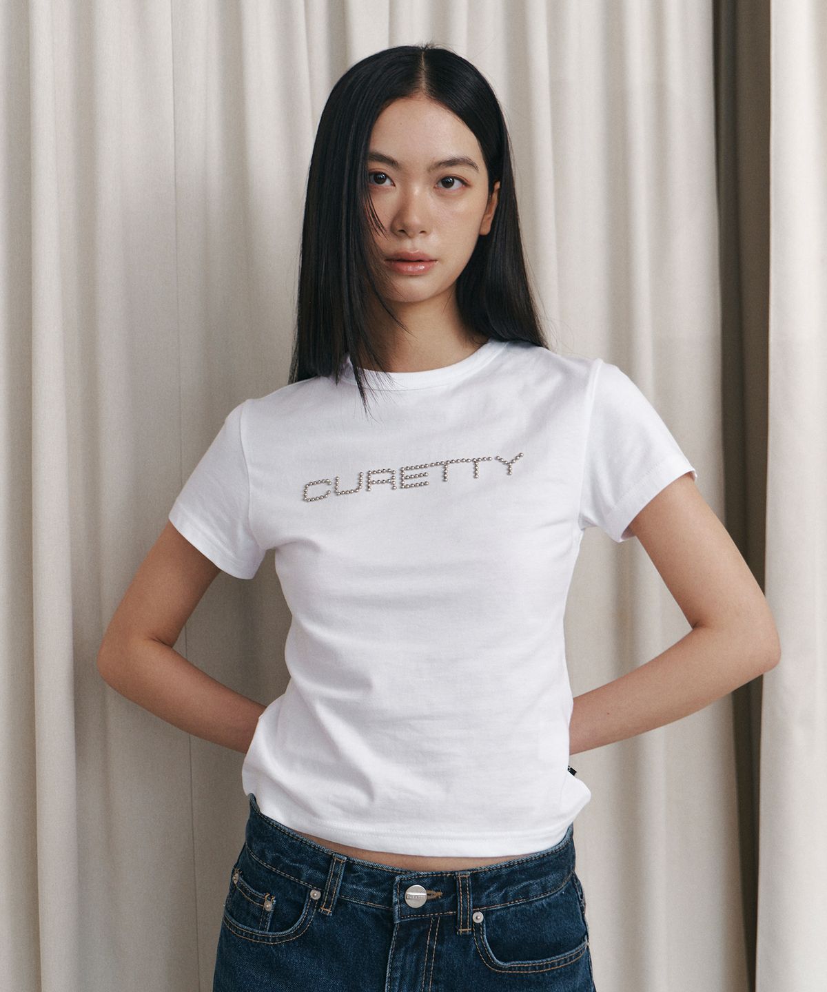 큐리티(CURETTY) C LOGO CONVEX T-SHIRT_WHITE