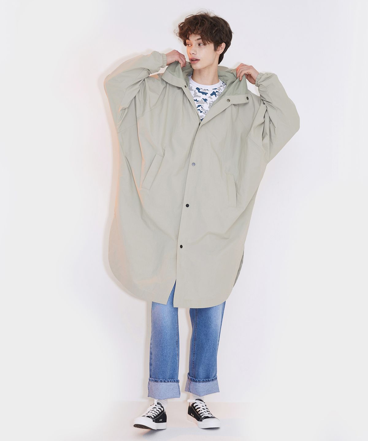 에이오엑스(AOX) Mask & multi jumper(Oversize fit) Mint-grey