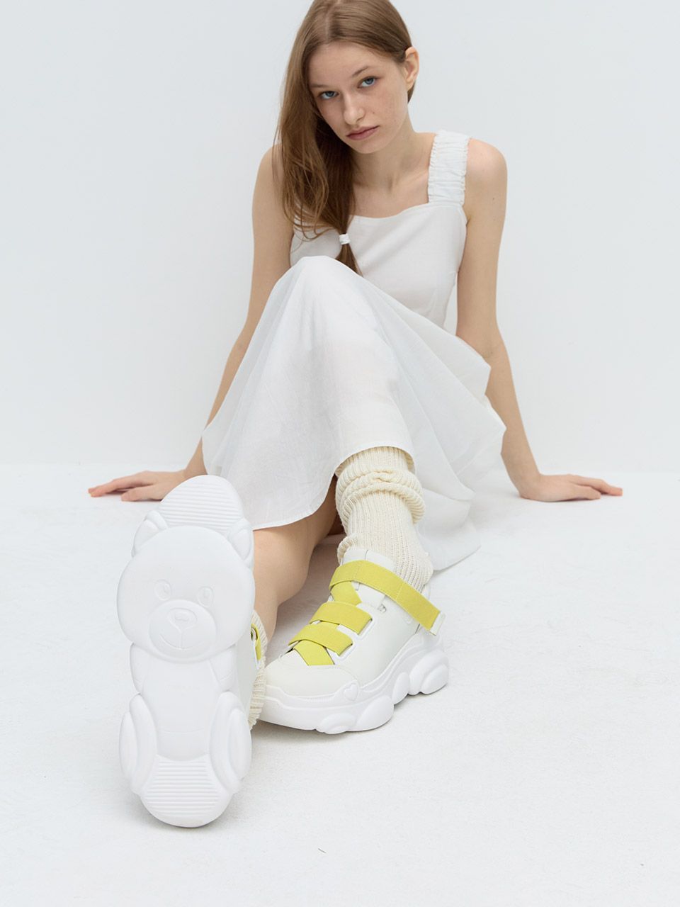 MUSINSA | JINNY KIM Real leather Bandy sneakers 7cm