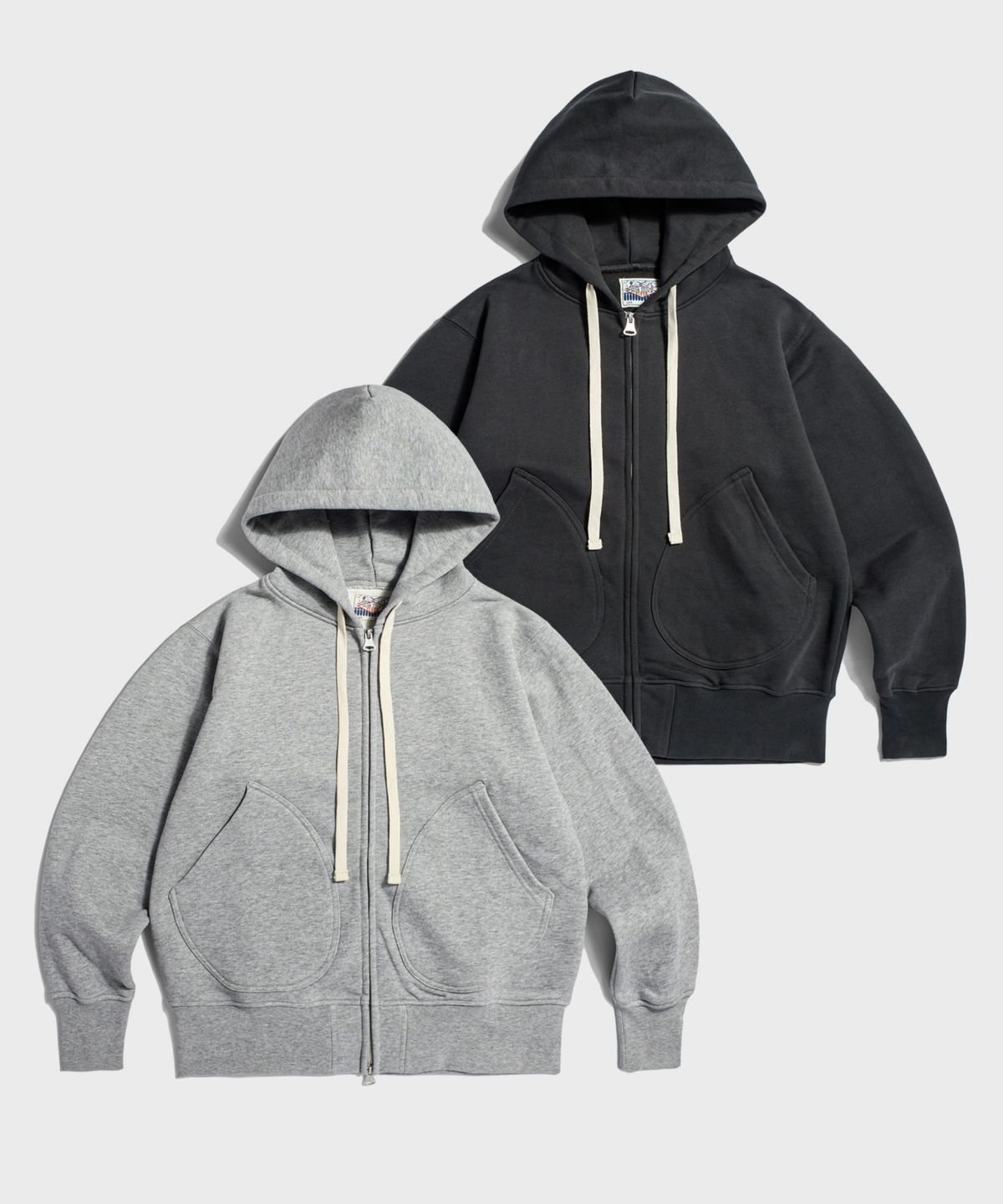 브론슨(BRONSON) 17.5 oz Terry Cloth 2Way Zip-Up Hoodie Kr Ver. Grey