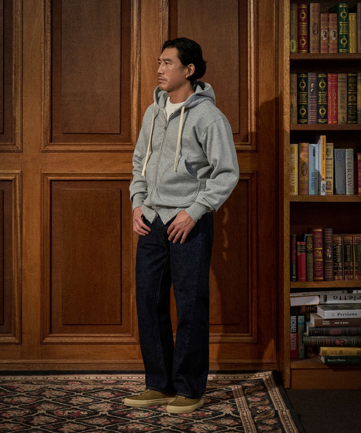 브론슨(BRONSON) 17.5 oz Terry Cloth 2Way Zip-Up Hoodie Kr Ver. Grey