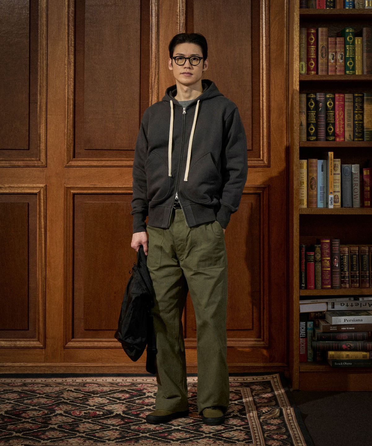 브론슨(BRONSON) 17.5 oz Terry Cloth 2Way Zip-Up Hoodie Kr Ver. Grey