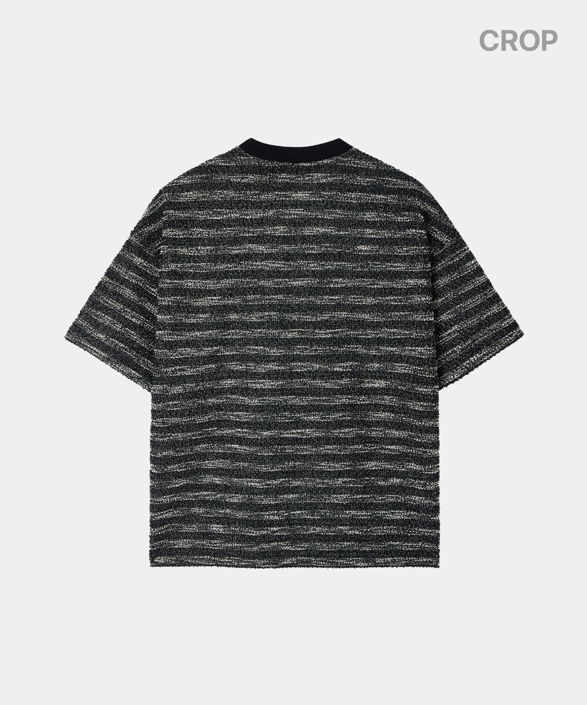 메종미네드(MAISON MINED) [2STYLE] MIXED BOUCLE KNIT HALF SLEEVE BLACK