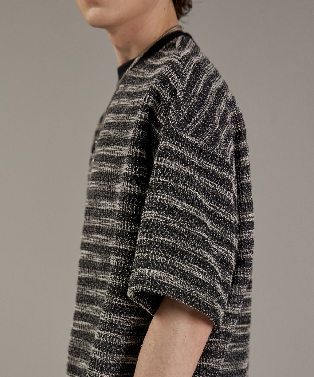 【MAISON MINED】22FW★ MIXED BOUCLE KNIT LONG SLEEVE 메종미네드 CLEARANCE - MIXED BOUCLE COLLAR KNIT LONG SLEEVE BLUE