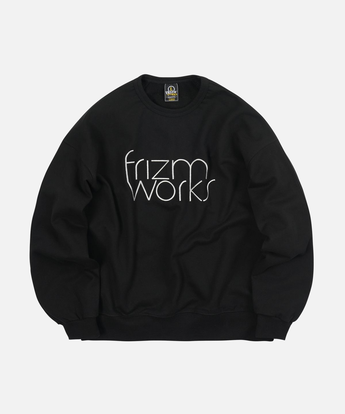 프리즘웍스(FRIZMWORKS) TYPOGRAPHY LOGO SWEATSHIRT _ BLACK