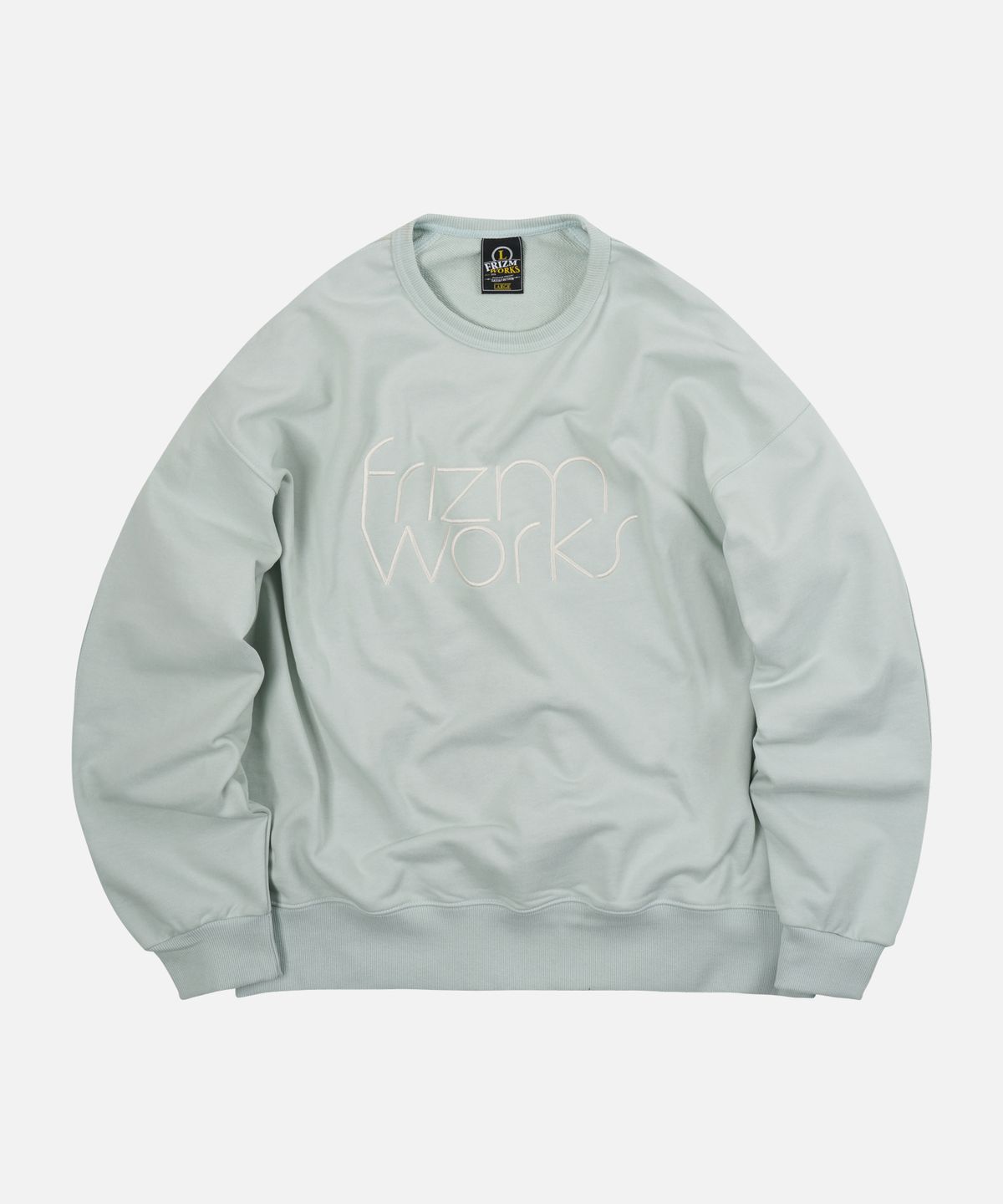 프리즘웍스(FRIZMWORKS) TYPOGRAPHY LOGO SWEATSHIRT _ PISTACHIO