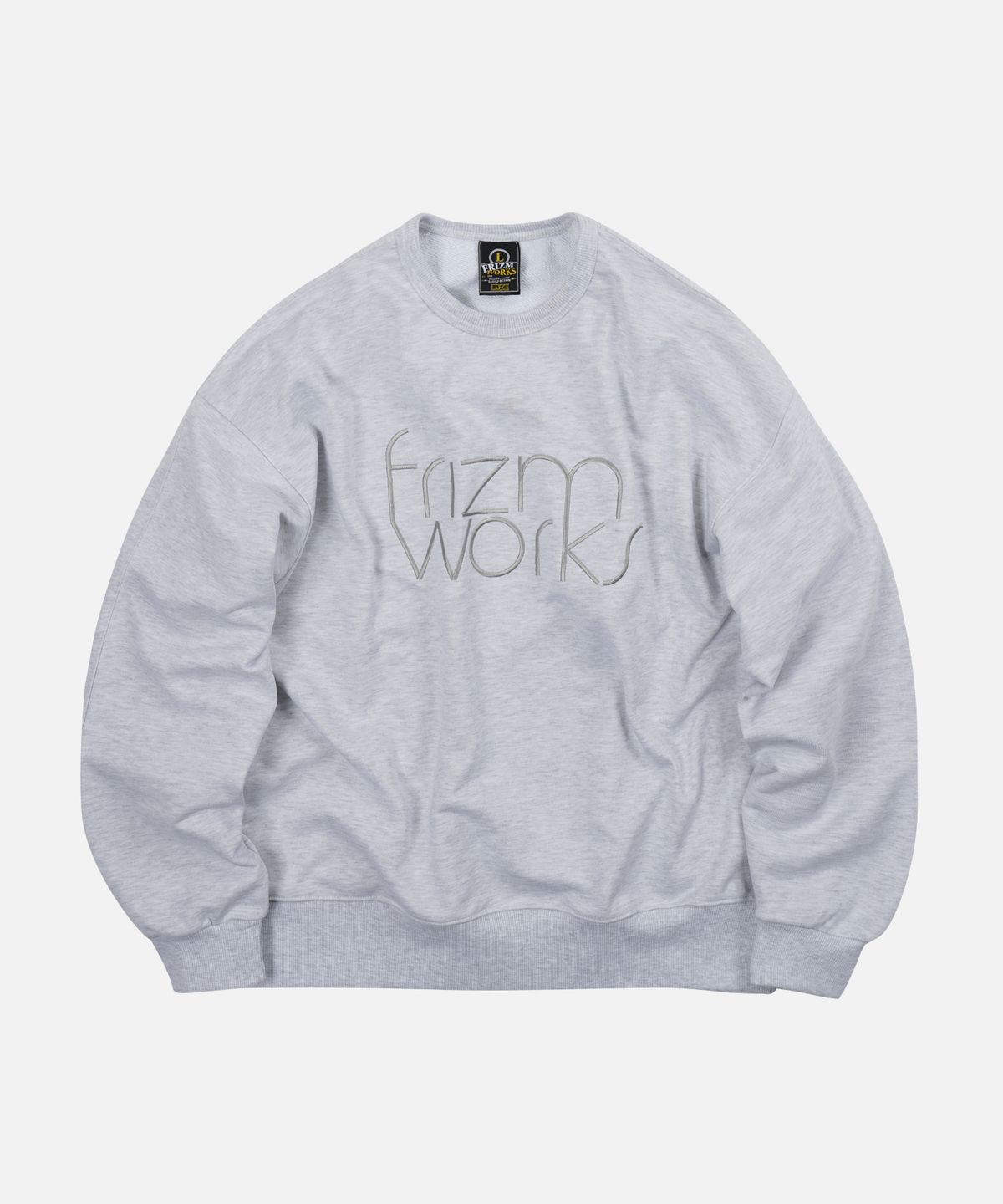 프리즘웍스(FRIZMWORKS) TYPOGRAPHY LOGO SWEATSHIRT _ MELANGE IVORY