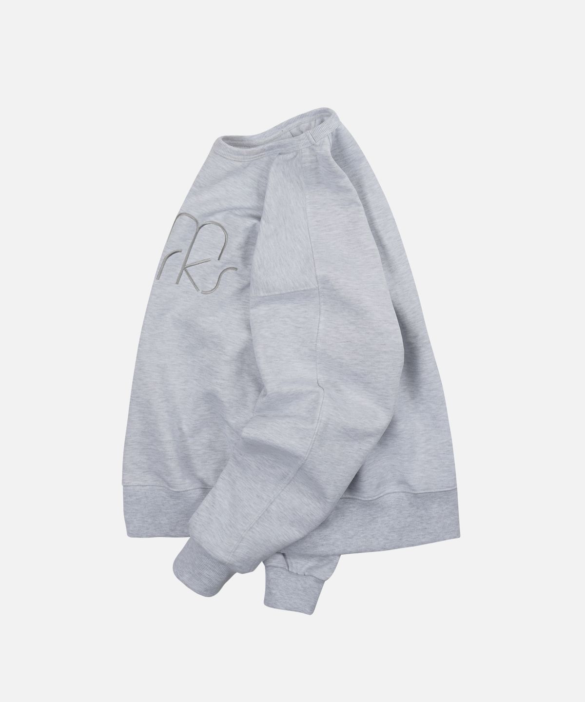 프리즘웍스(FRIZMWORKS) TYPOGRAPHY LOGO SWEATSHIRT _ MELANGE IVORY
