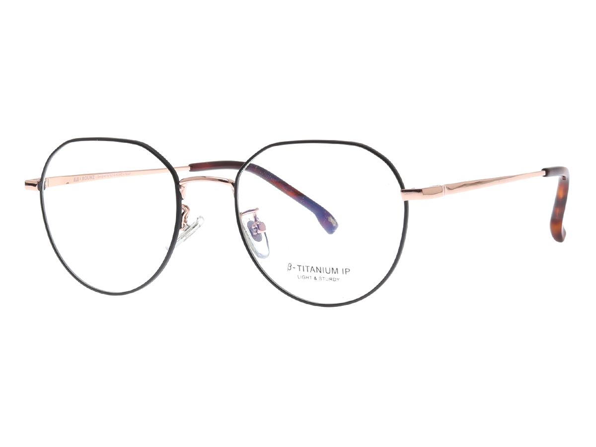 알로아이웨어(ALO EYEWEAR) [ALOXROUNZ] AR8009A C2 폴리곤 라운드 베타티타늄 IP도금 안경