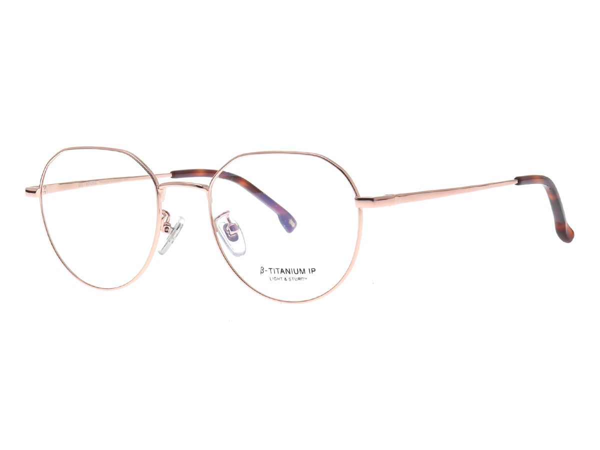 알로아이웨어(ALO EYEWEAR) [ALOXROUNZ] AR8009A C3 폴리곤 라운드 베타티타늄 IP도금 로즈골드 안경