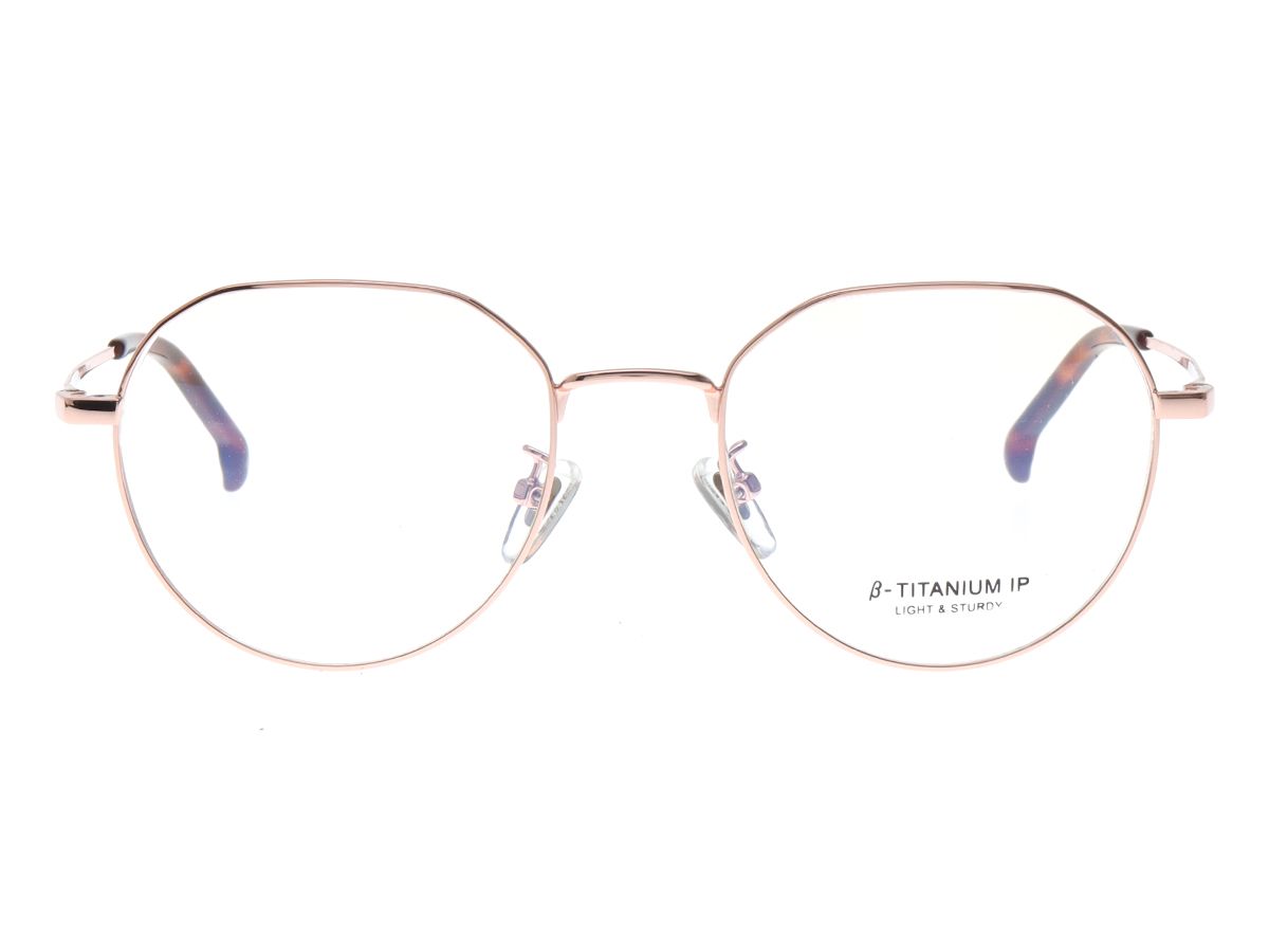알로아이웨어(ALO EYEWEAR) [ALOXROUNZ] AR8009A C3 폴리곤 라운드 베타티타늄 IP도금 로즈골드 안경