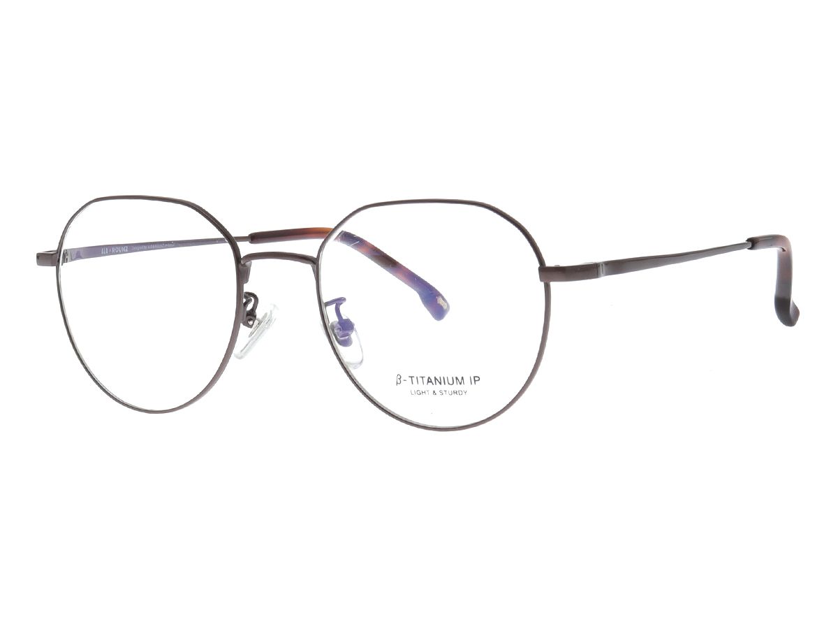알로아이웨어(ALO EYEWEAR) [ALOXROUNZ] AR8009A C4 폴리곤 라운드 베타티타늄 IP도금 안경