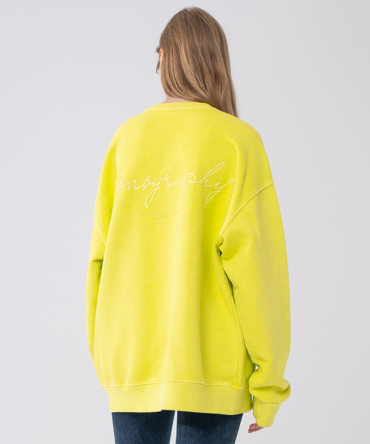 아이코노그라피(ICONOGRAPHY) PIGMENT HEAVY COTTON EMBLEM VOLUME PRINT YGRN