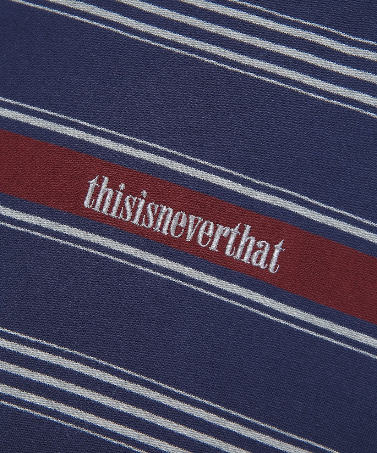 디스이즈네버댓(THISISNEVERTHAT) Onyx Striped L/SL Top Burgundy/Grey