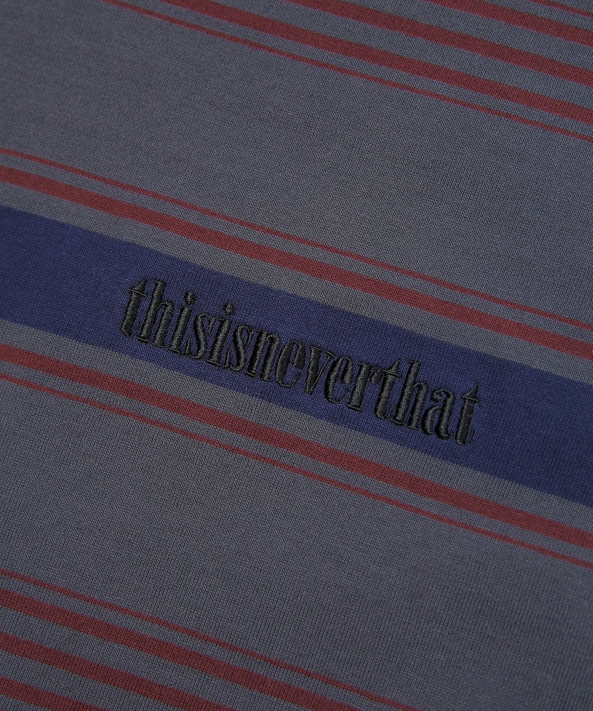 디스이즈네버댓(THISISNEVERTHAT) Onyx Striped L/SL Top Navy/Red