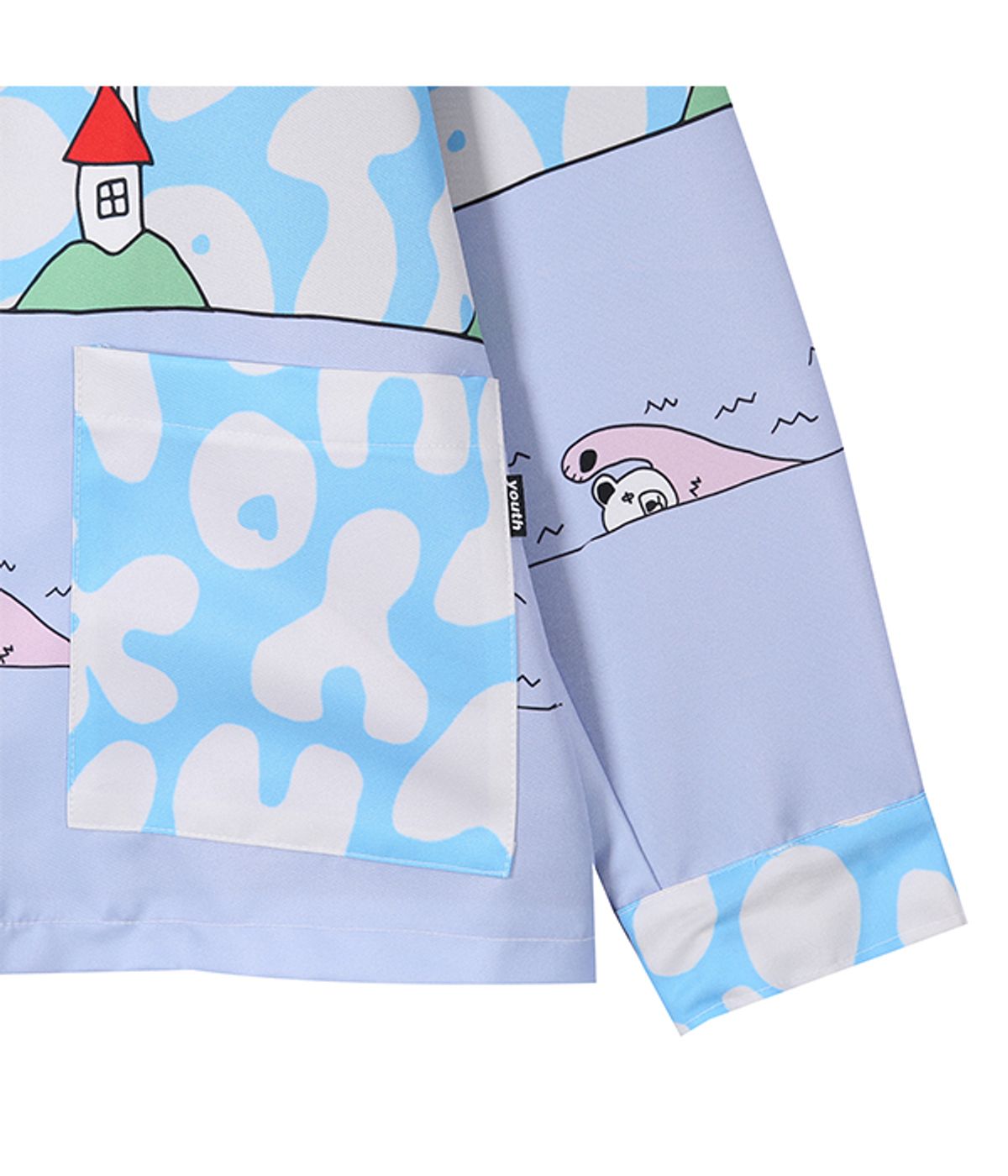 유쓰배쓰(YOUTHBATH) GRAPHIC COLLAR ZIP UP JACKET_BLUE