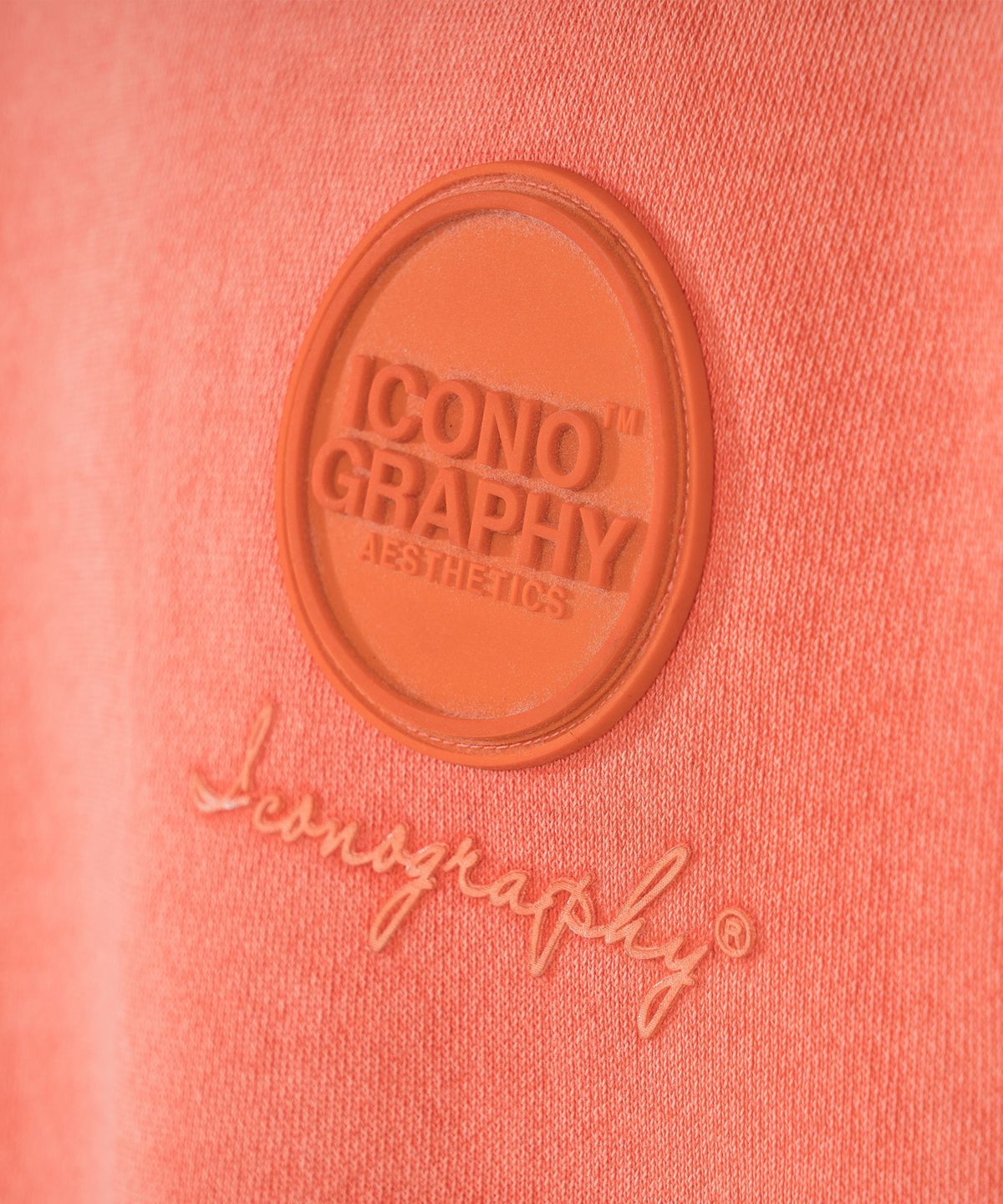 아이코노그라피(ICONOGRAPHY) PIGMENT HEAVY COTTON EMBLEM VOLUME PRINT ORG