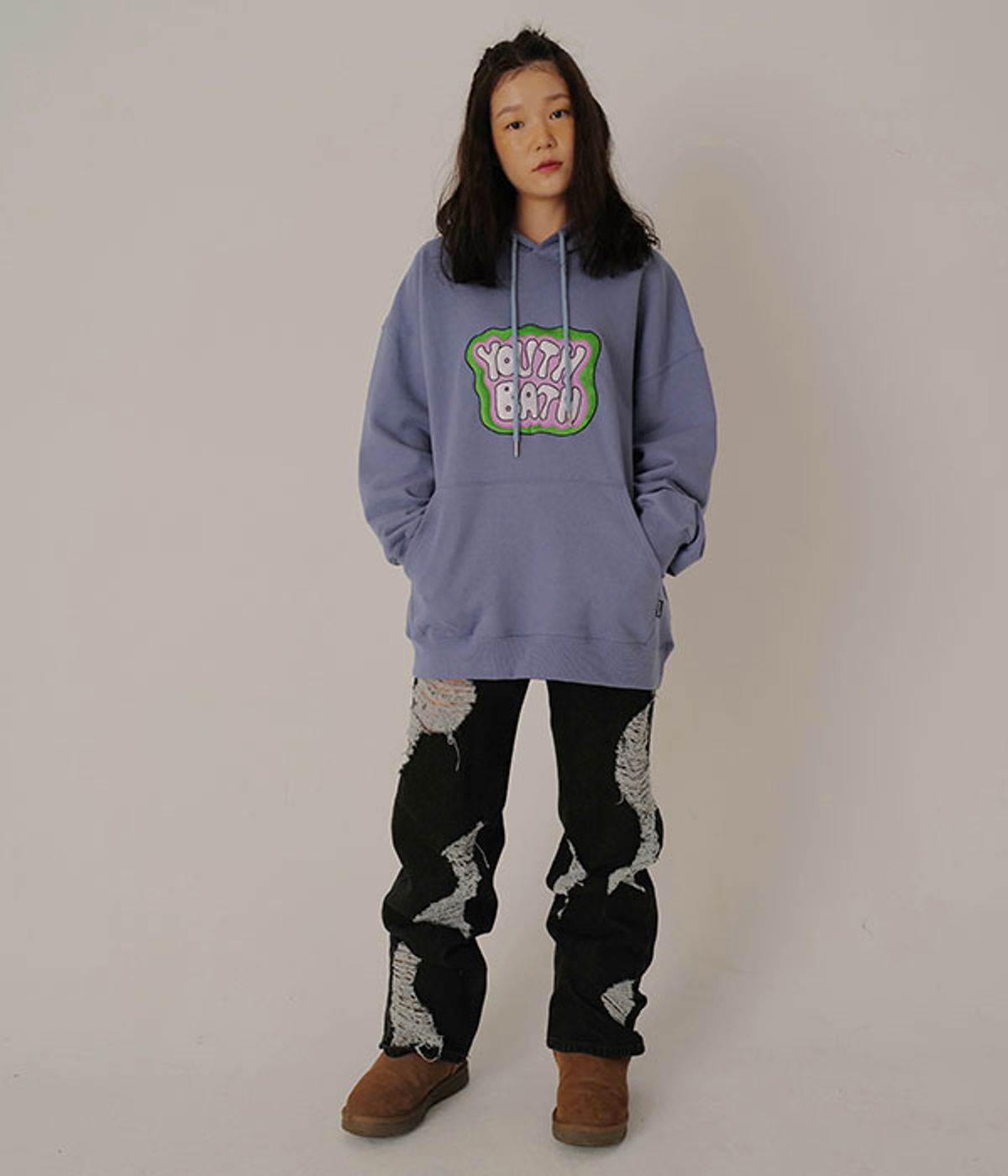 유쓰배쓰(YOUTHBATH) 21SS YB LOGO HOOD_BLUE