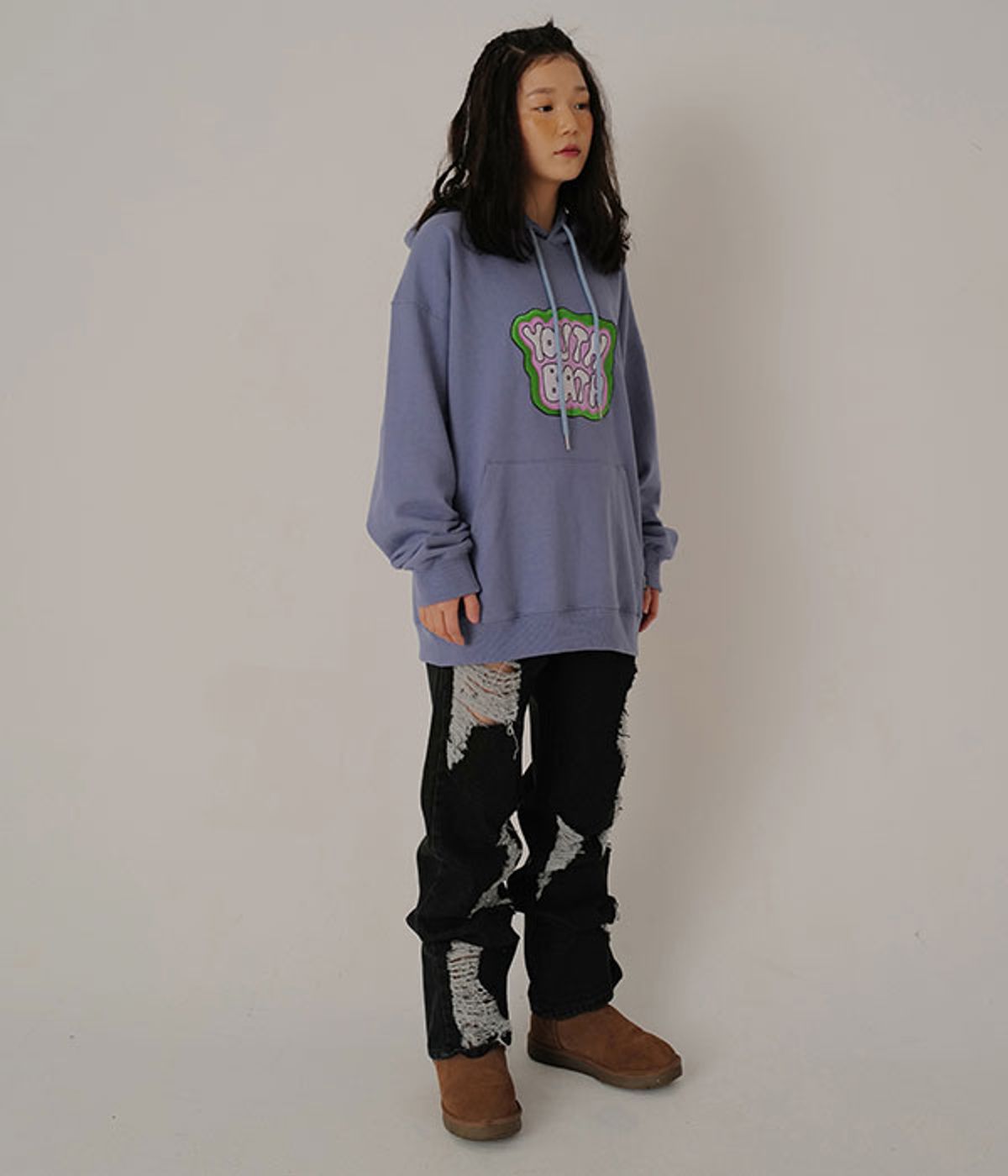 유쓰배쓰(YOUTHBATH) 21SS YB LOGO HOOD_BLUE
