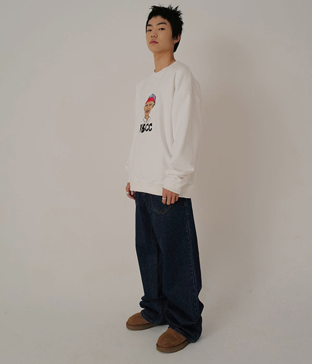 유쓰배쓰(YOUTHBATH) Mr.JOSH CREW NECK_WHITE