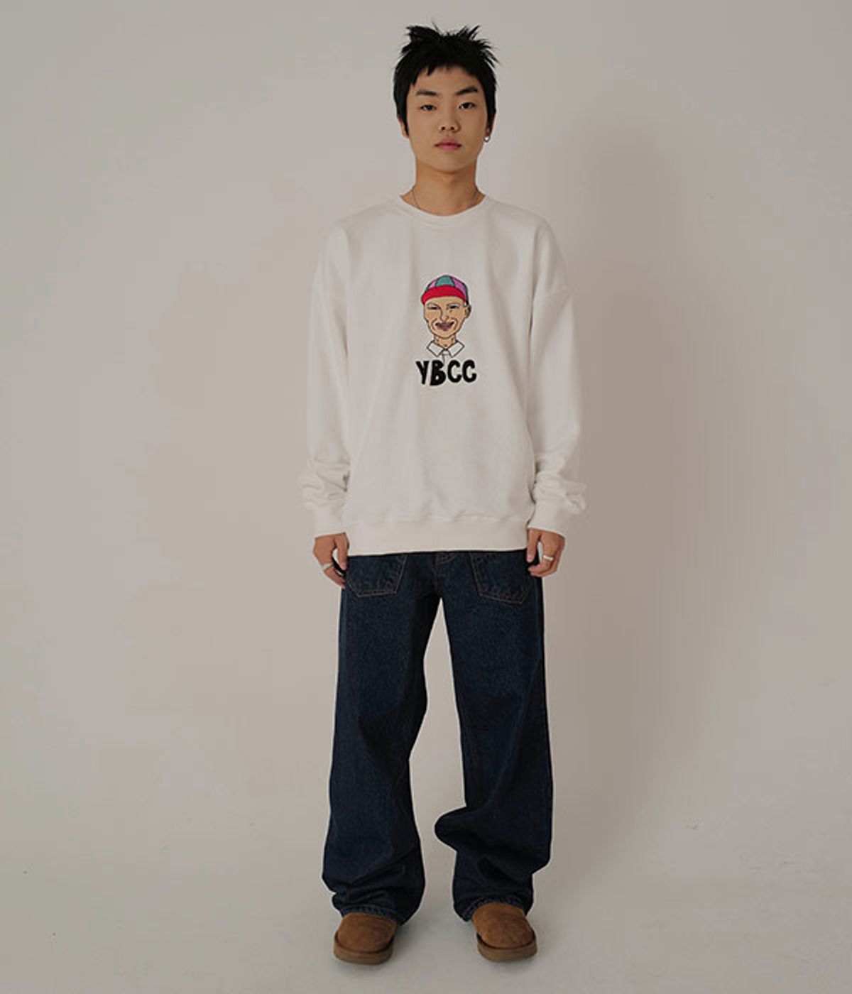 유쓰배쓰(YOUTHBATH) Mr.JOSH CREW NECK_WHITE