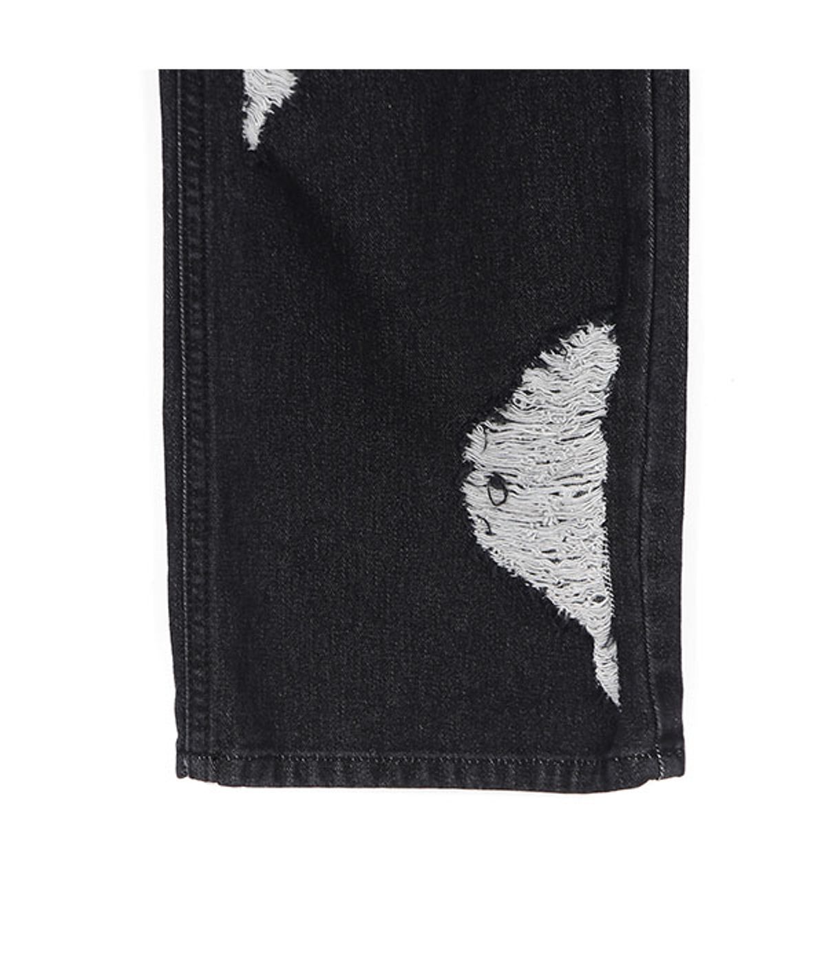 유쓰배쓰(YOUTHBATH) MILK COW CUTTING DENIM PANTS_BLACK