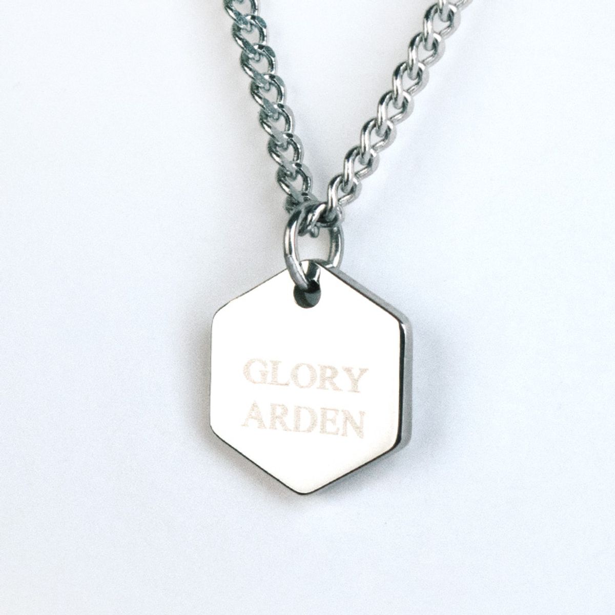 글로리아덴(GLORY_ARDEN) [각인] 남여공용 육각커플 실버목걸이 / GHMN-245