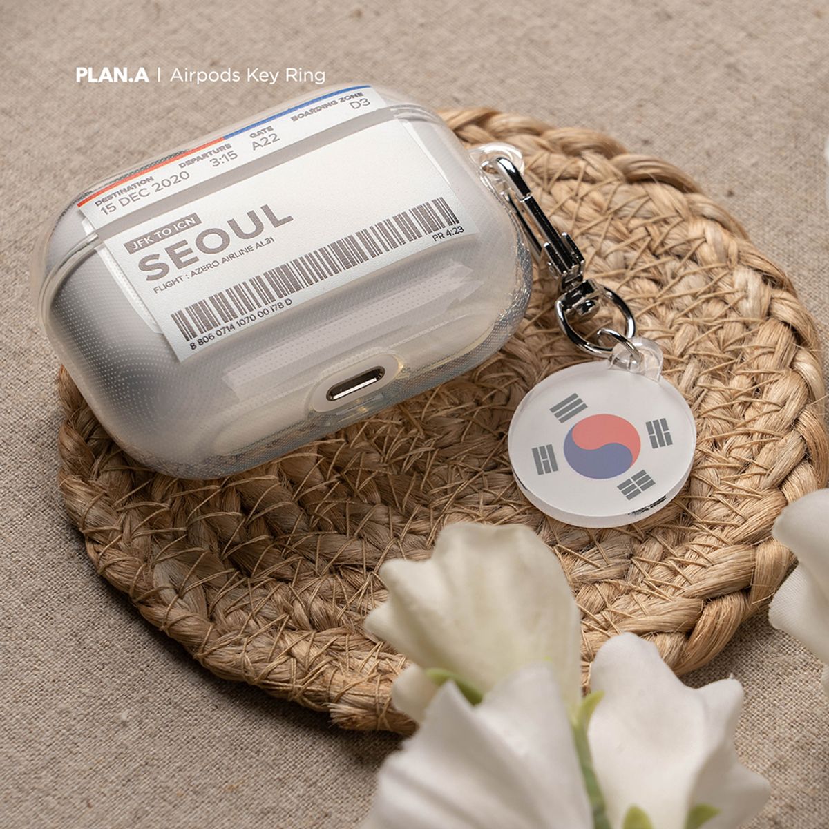 플래나(PLANA) 국기 시리즈 에어팟 아크릴 키링 키홀더