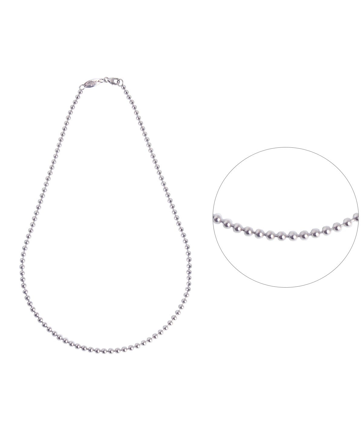 매즈믹(MEZMIC) 3mm 볼 체인 925 스털링 실버 목걸이-41cm