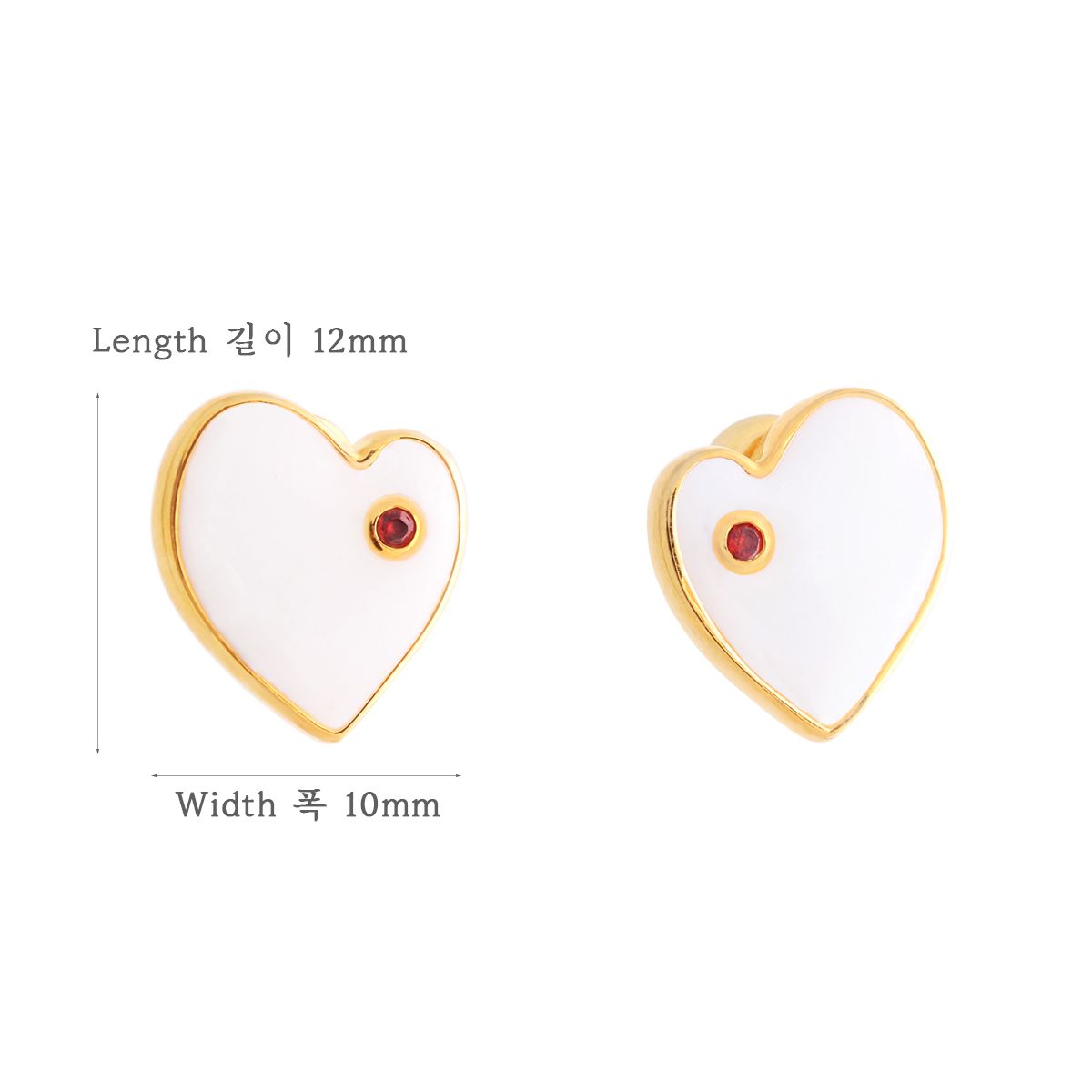매즈믹(MEZMIC) 925 스털링 실버 매즈믹 하트 귀걸이_화이트