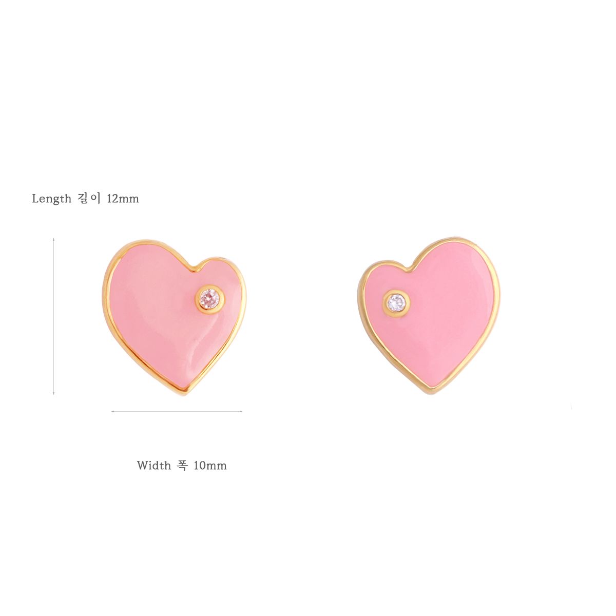 매즈믹(MEZMIC) 925 스털링 실버 매즈믹 하트 귀걸이_핑크