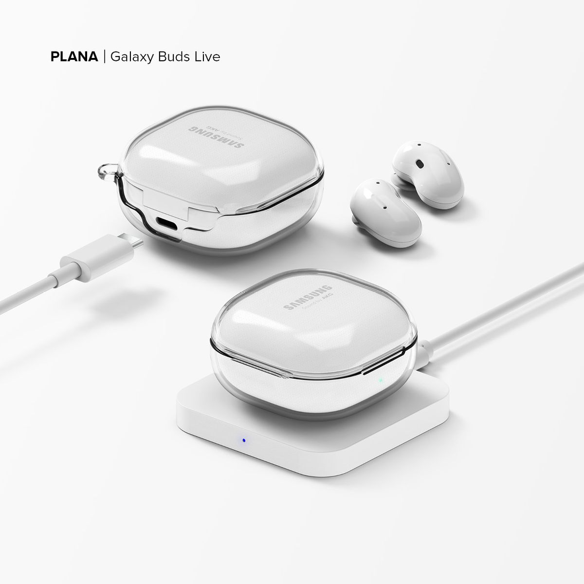 플래나(PLANA) 슈퍼 클리어 갤럭시 버즈2프로 버즈라이브 버즈2 하드 투명 케이스