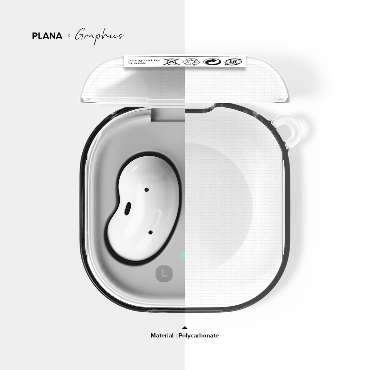 플래나(PLANA) 라벨 시리즈 갤럭시 버즈2프로 버즈라이브 버즈2 하드 투명 케이스