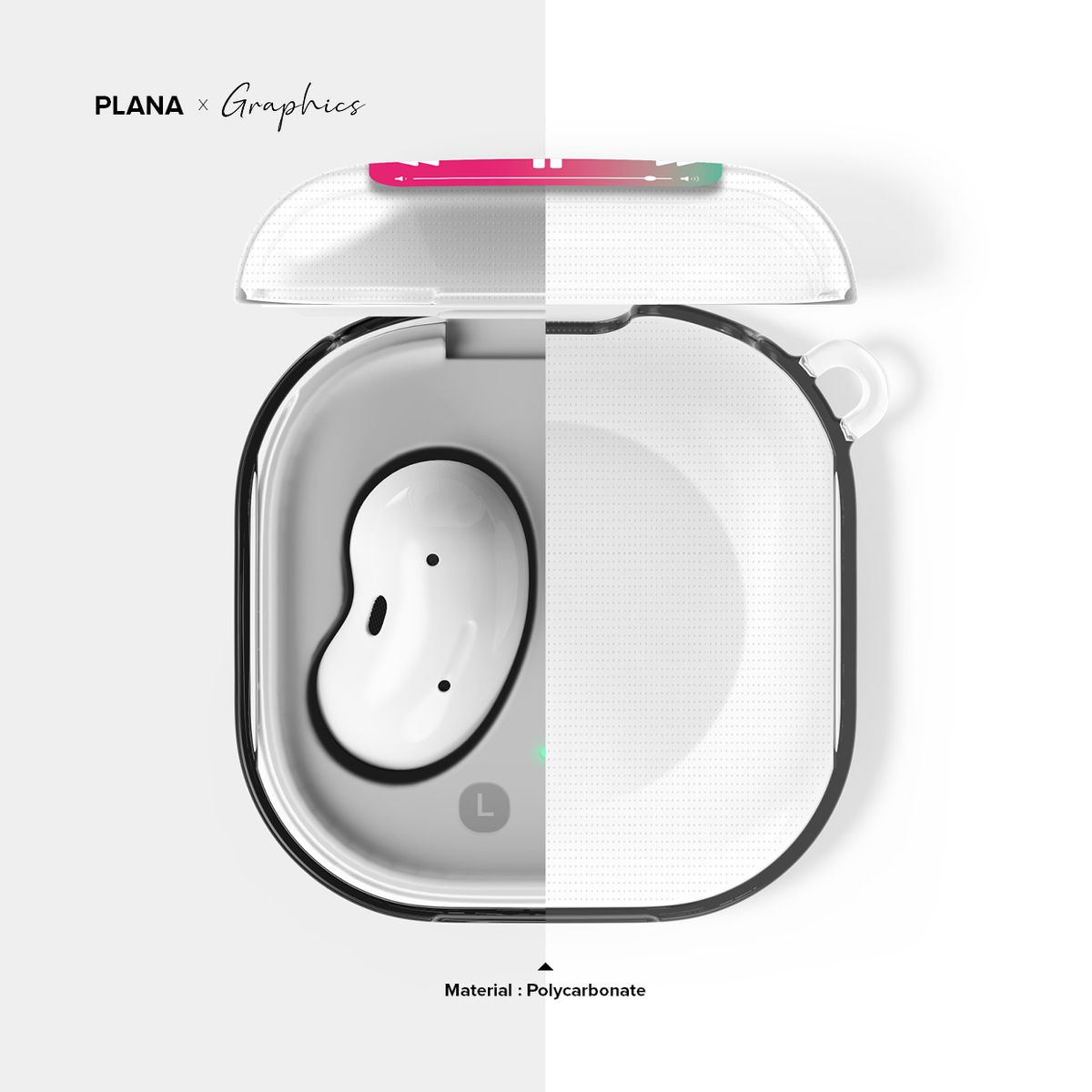 플래나(PLANA) 플레이리스트 시리즈 버즈2프로 버즈라이브 버즈2 하드 투명 케이스