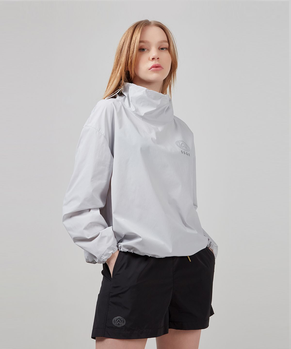 에스에스큐알(SSQR) Women High Neck Sweatshirt HNCK_01_Gray