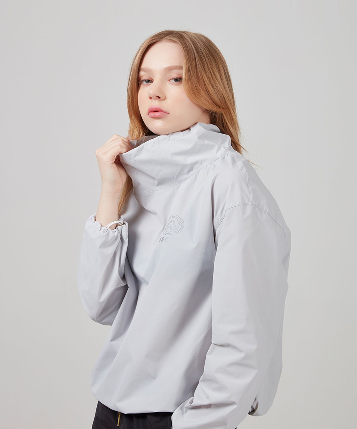 에스에스큐알(SSQR) Women High Neck Sweatshirt HNCK_01_Gray