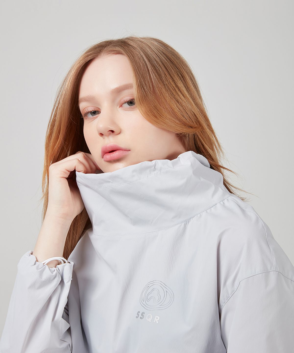 에스에스큐알(SSQR) Women High Neck Sweatshirt HNCK_01_Gray