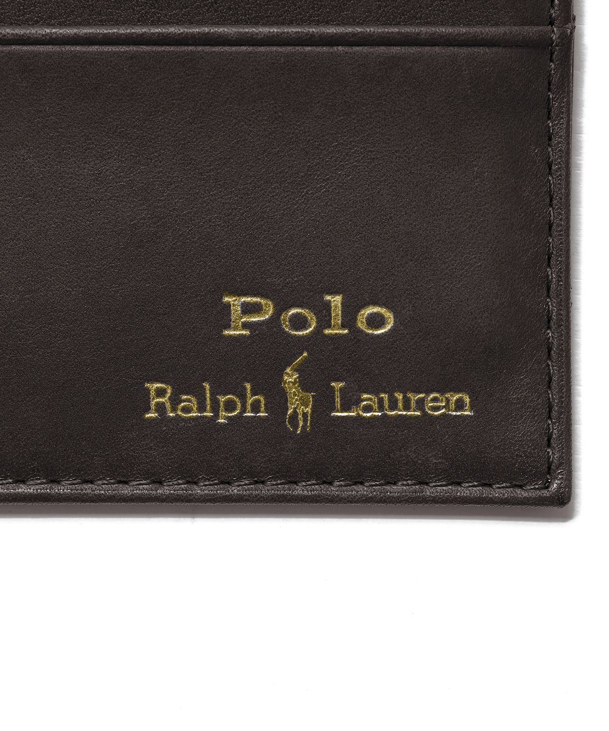 폴로 랄프 로렌(POLO RALPH LAUREN) 레더 카드 케이스 - 브라운
