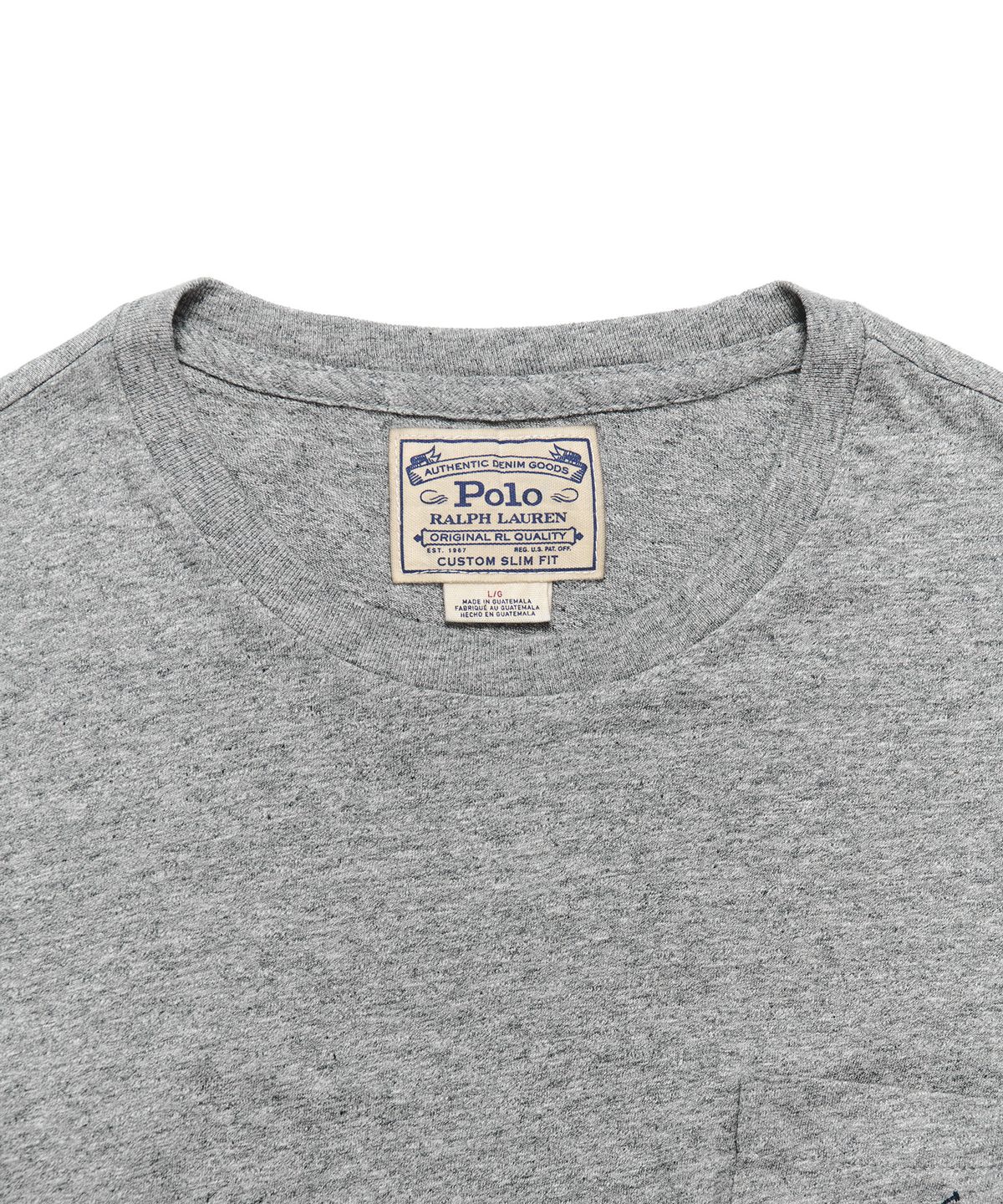 폴로 랄프 로렌(POLO RALPH LAUREN) 커스텀 슬림핏 포켓 티셔츠 - 그레이