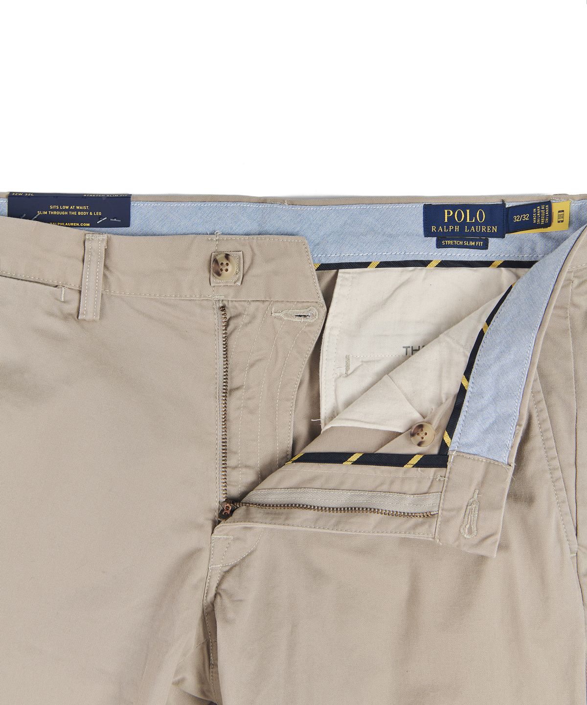 폴로 랄프 로렌(POLO RALPH LAUREN) 스트레치 슬림핏 치노 팬츠 - 라이트 베이지