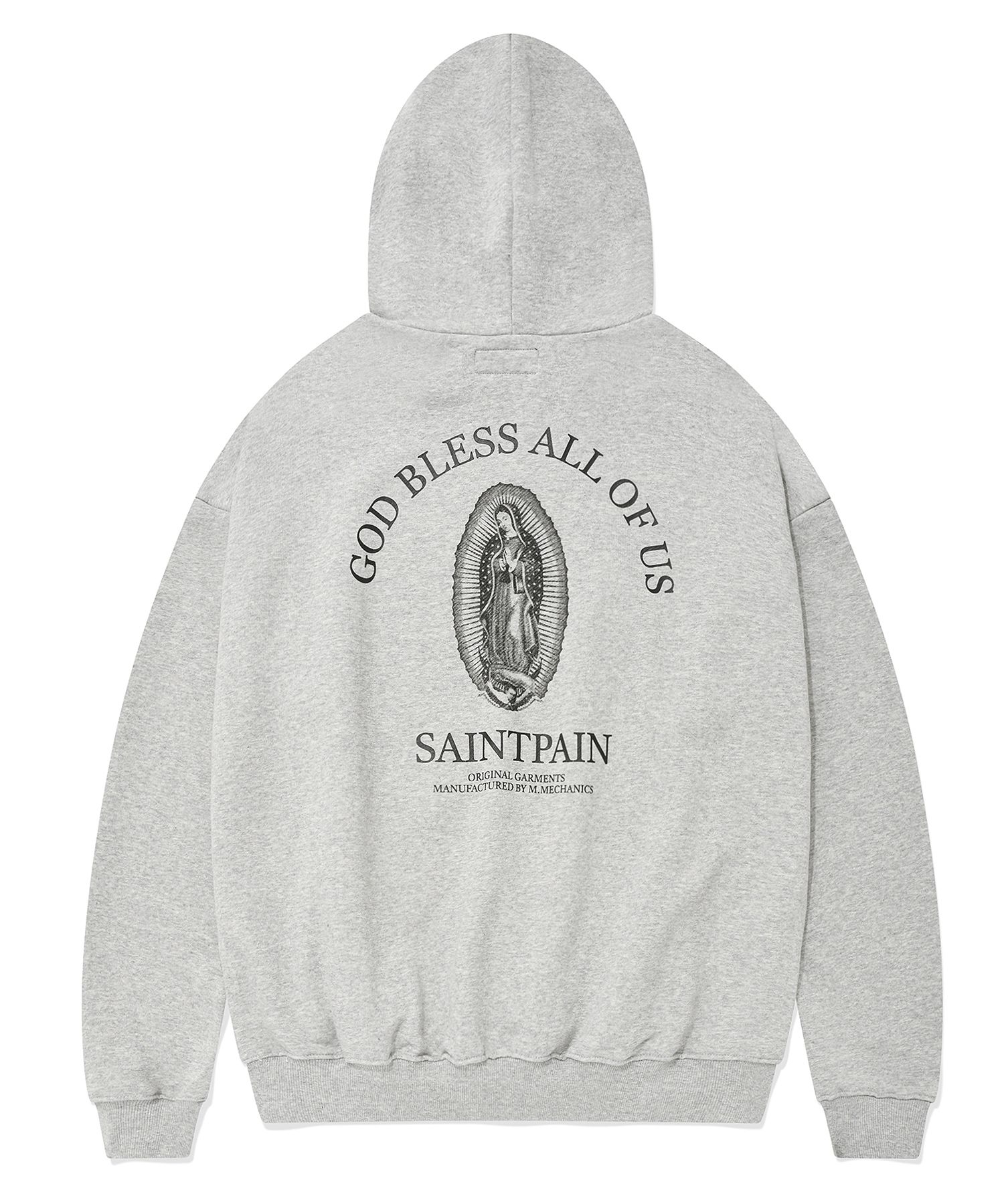 [SAINTPAIN] ★SP BLESSED OVERFIT SWEATSHIRT MUSINSA | SAINTPAIN SP GOD BLESS ALL HOODIE - MELANGE GRAY