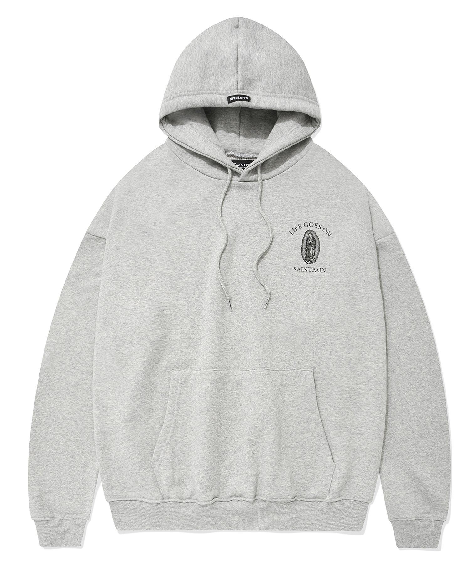 [SAINTPAIN] ★SP BLESSED OVERFIT SWEATSHIRT MUSINSA | SAINTPAIN SP GOD BLESS ALL HOODIE - MELANGE GRAY