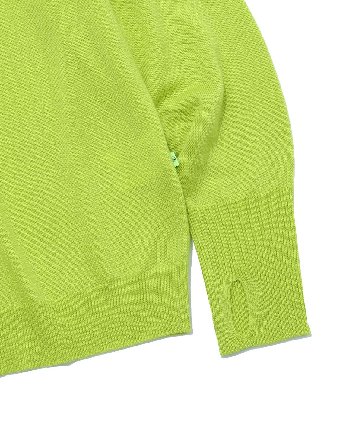 벌스원(VERSE ONE) MERINO WOOL BASIC KNIT SWEATER NEON GREEN