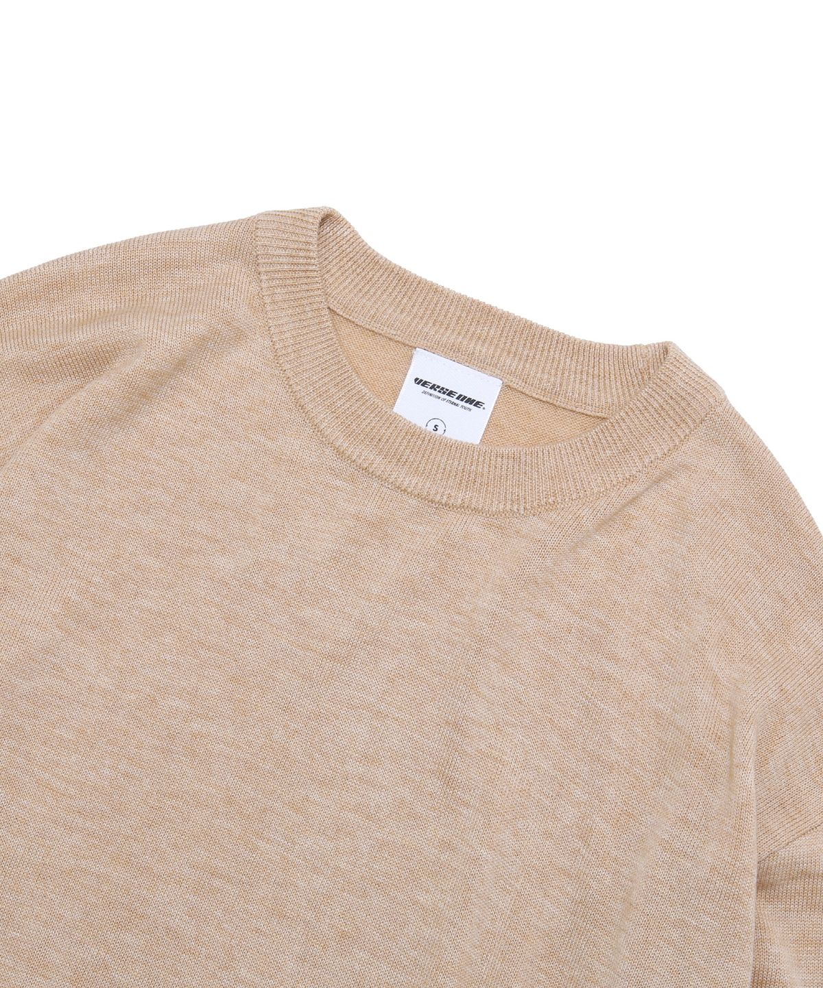벌스원(VERSE ONE) MERINO WOOL BASIC KNIT SWEATER BEIGE