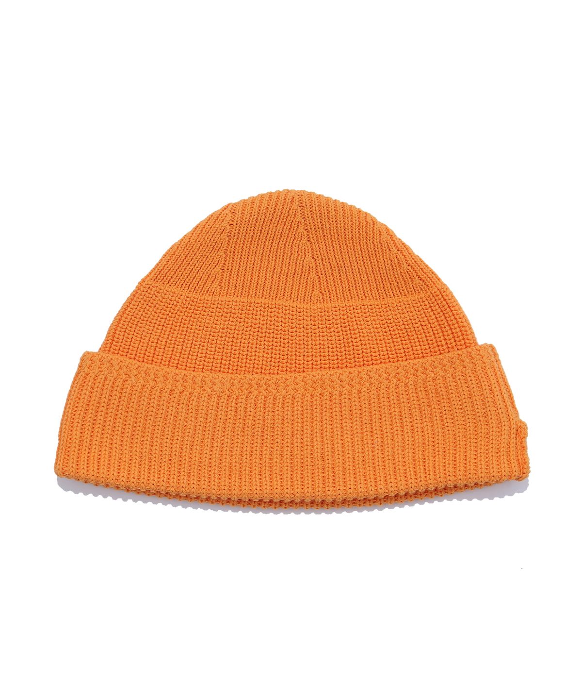 벌스원(VERSE ONE) FAUX LEATHER LOGO PATCHED WATCH CAP ORANGE