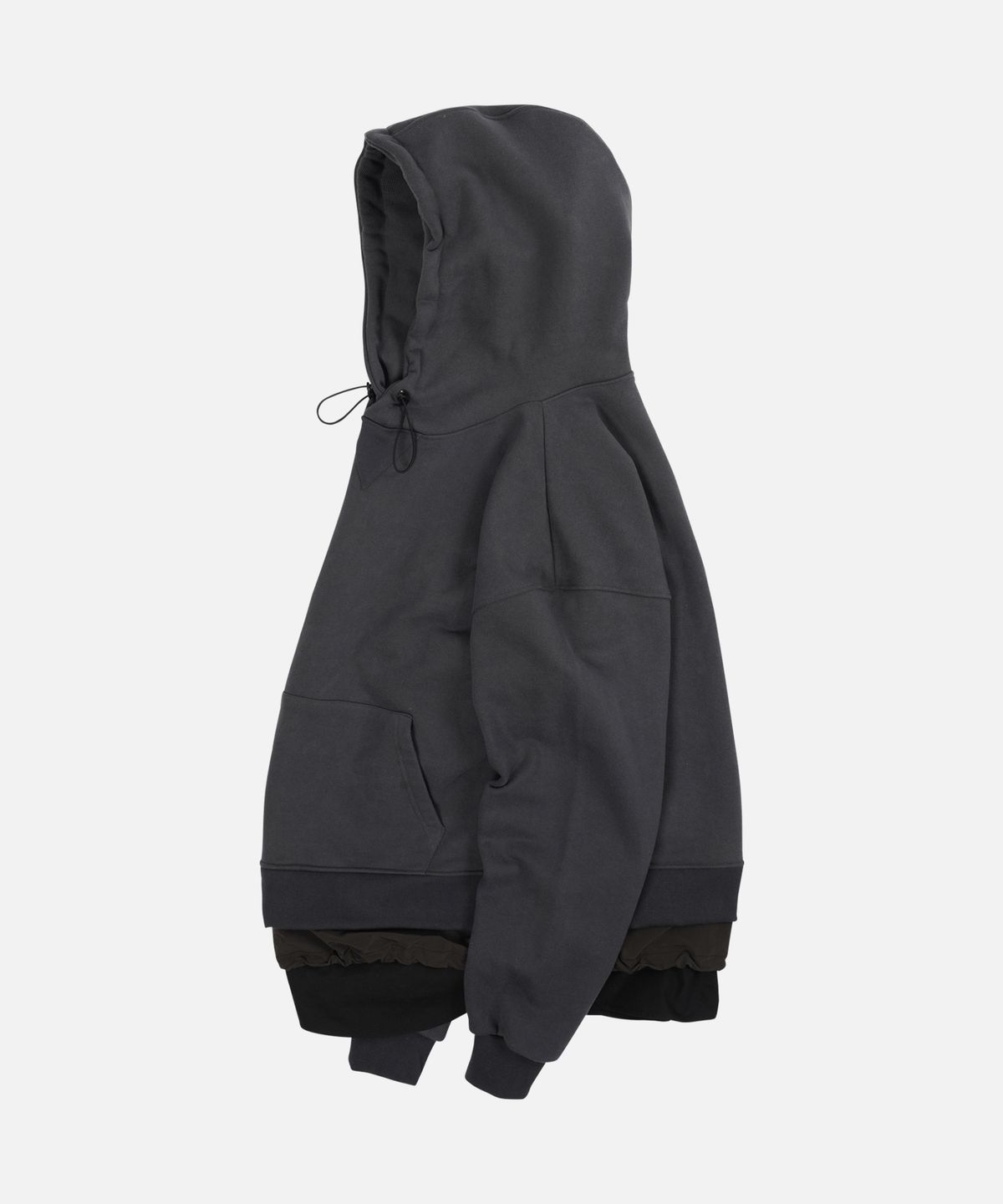 프리즘웍스(FRIZMWORKS) DOUBLE LAYERED HOODY _ DARK GRAY