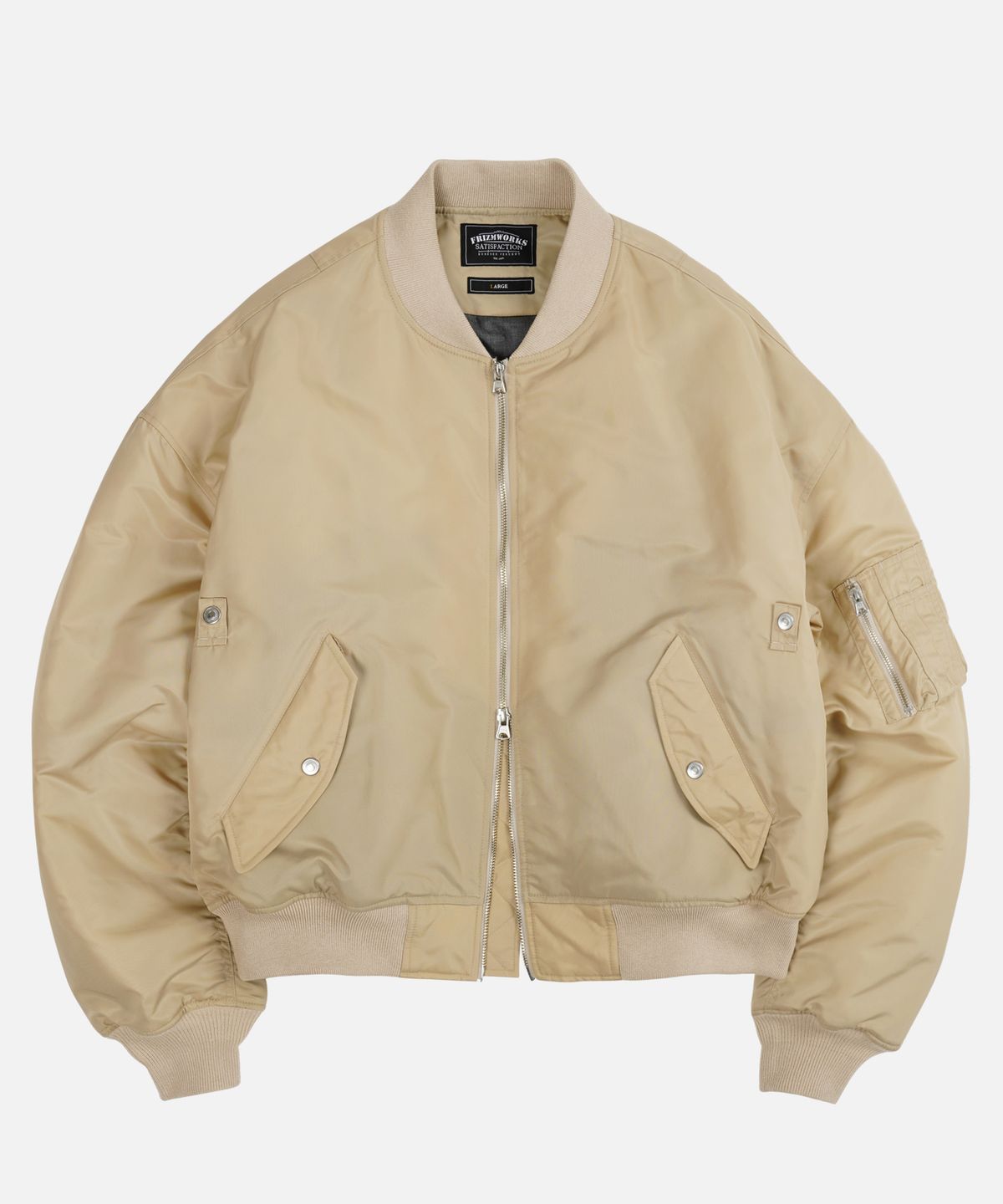 프리즘웍스(FRIZMWORKS) OVERSIZED MA-1 FLIGHT JACKET _ LIGHT BEIGE