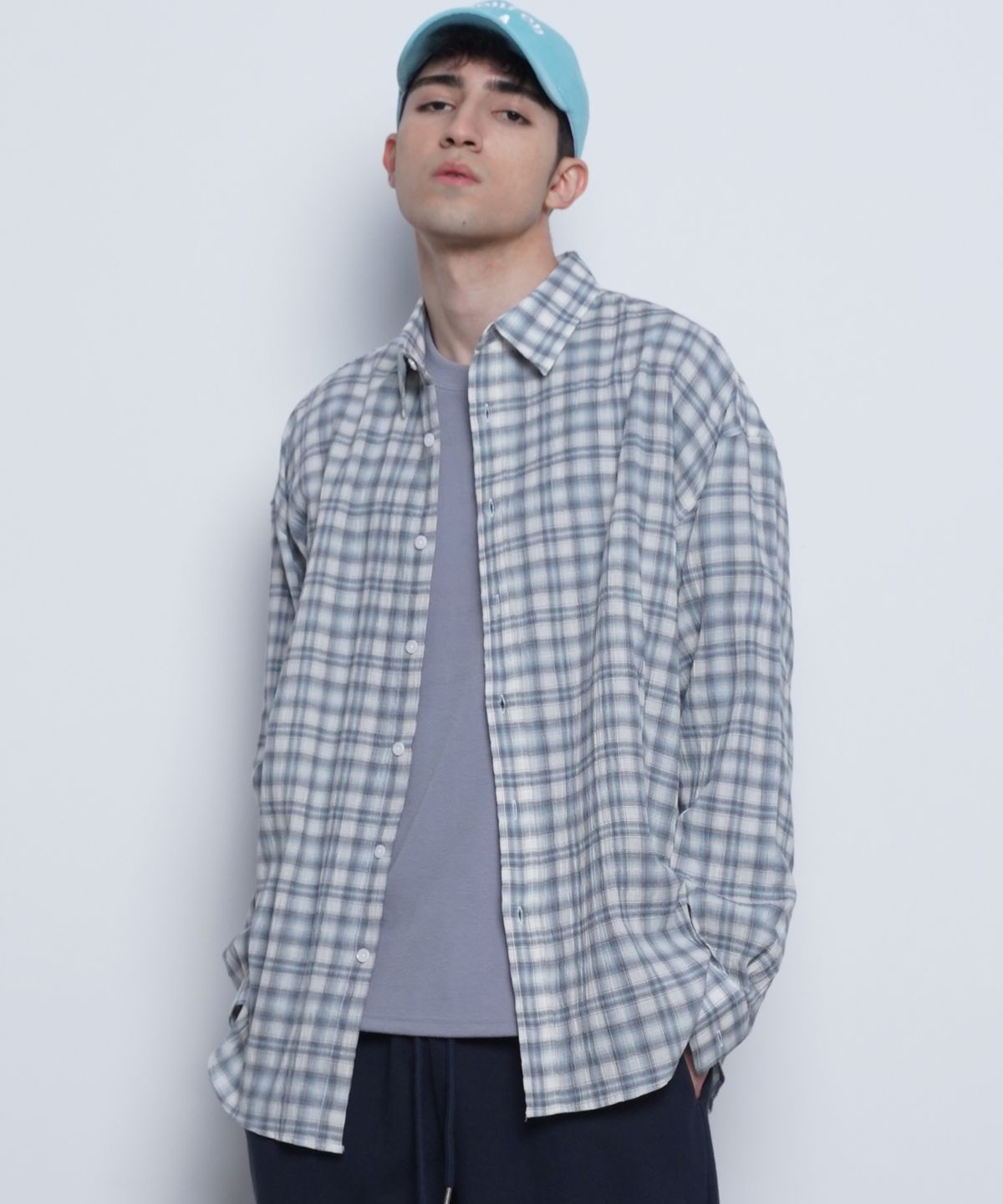 에이본(THE-ABON) M/W07 non check over shirts black