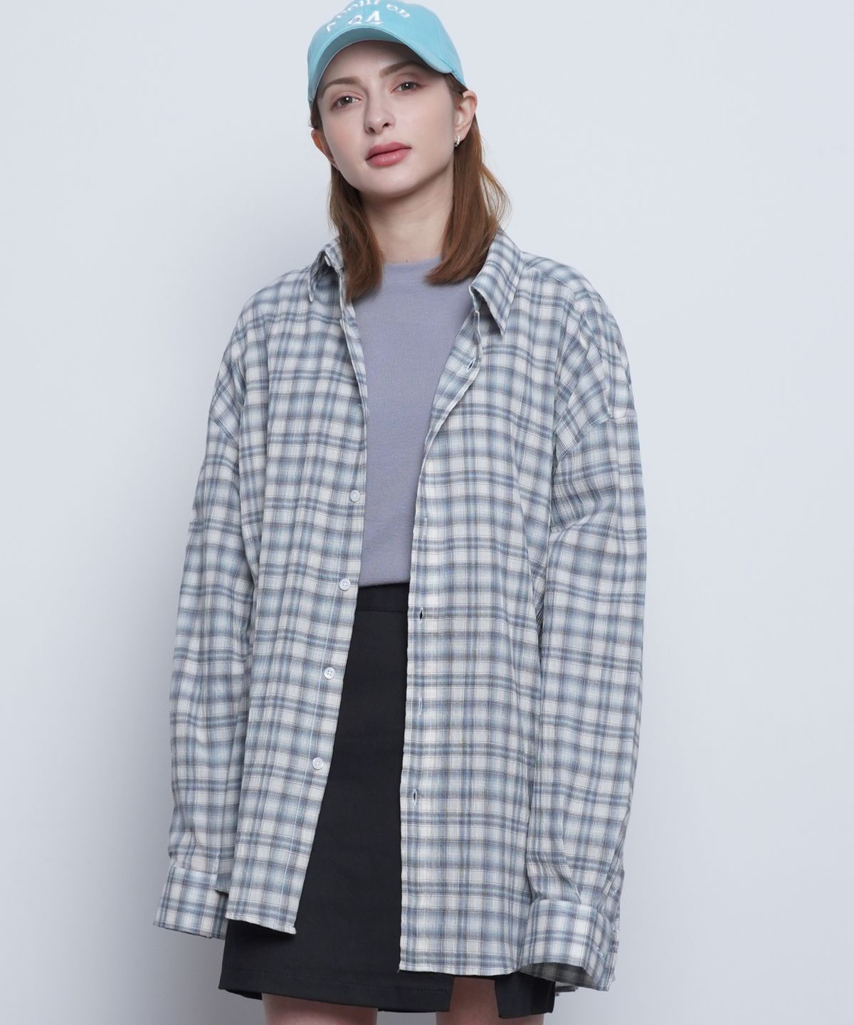 에이본(THE-ABON) M/W07 non check over shirts black